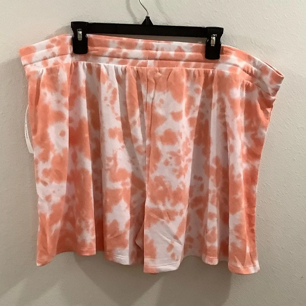 Women's Tie-Dye Shorts in Orange and White - Picture 3 of 4